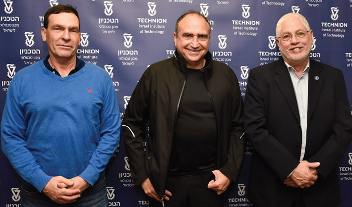 Professors Rivlin, Matias, and Technion President Prof. Uri Sivan